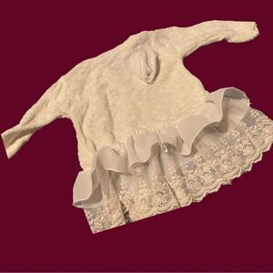 🪩 Wendy Bellissimo white Ruffle Lace Size 3 months